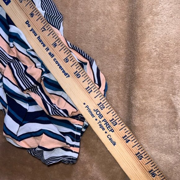 Peach Love California Women LG Multi Colored Stripe Off Shoulder Dress (V)‎ - Picture 3 of 8